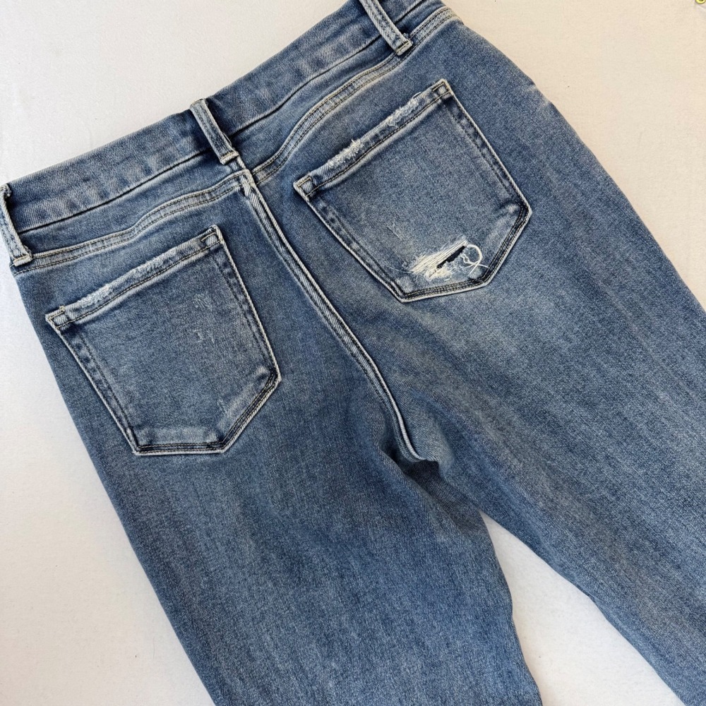Flying Monkey Mid-Rise Flare Distressed Raw Hem Jeans BY4720L Blue Size 29 - Picture 10 of 12